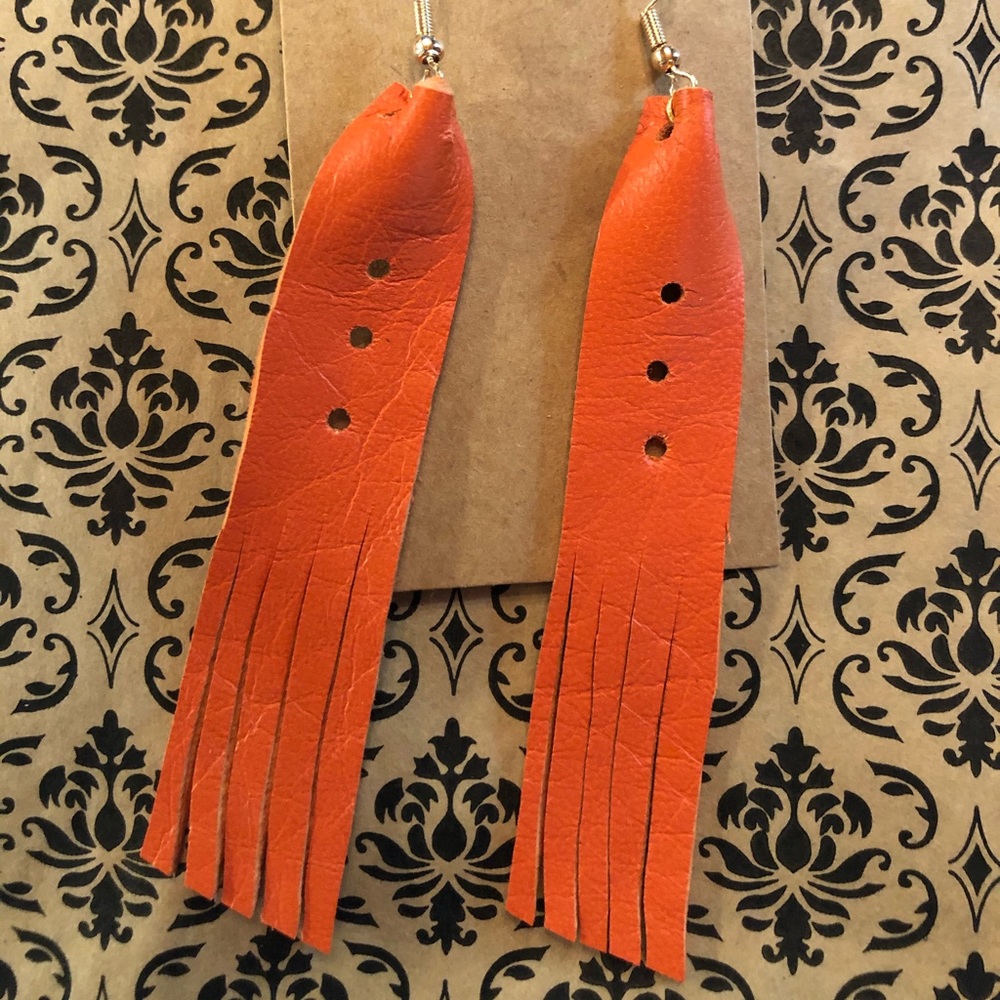 Fringe My Way, leather fringe earrings